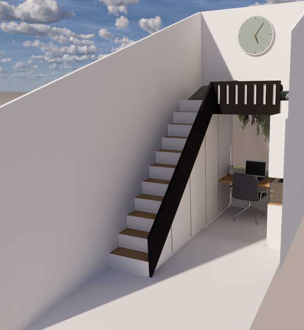 3d slaapkamer en trap